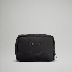 lululemon athletica “Be Happy” Black Cosmetic Bag